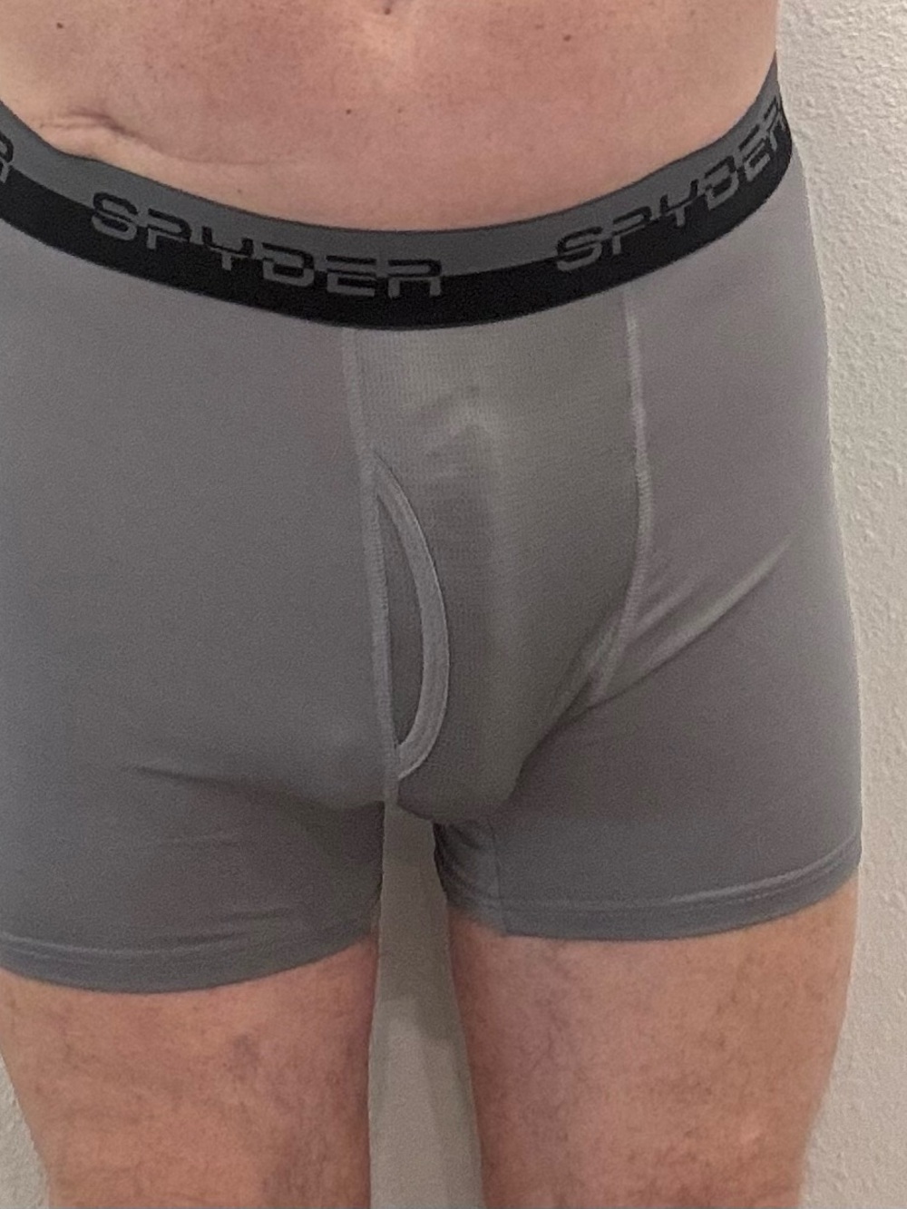 Spyder Men’s Gray Stretch Boxer Briefs with Black Waistband